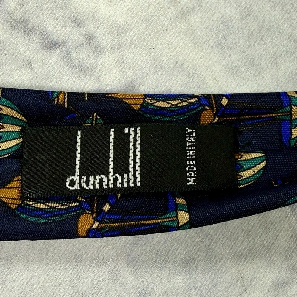 Dunhill Men's Silk Tie Hot Air Balloons‎ Navy Made in Italy 58